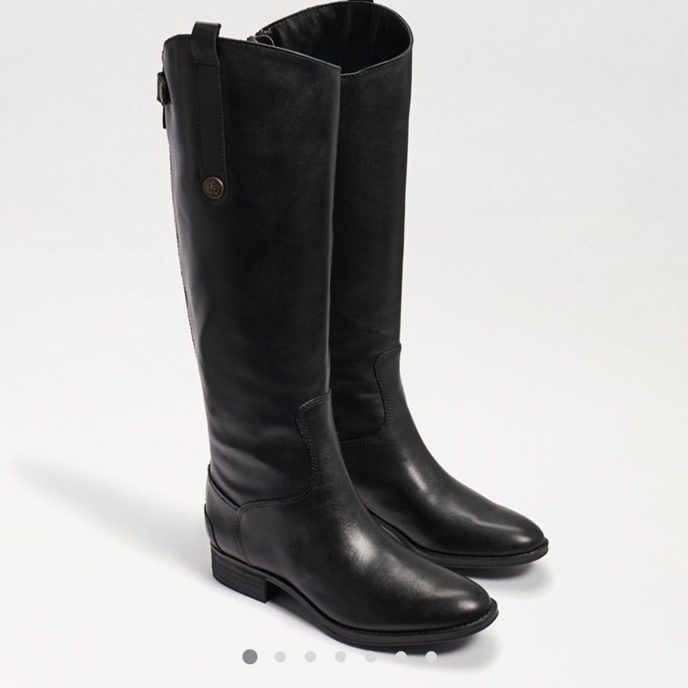 Sam Edelman Women's Penny  Black Knee-High Riding Leather Boots